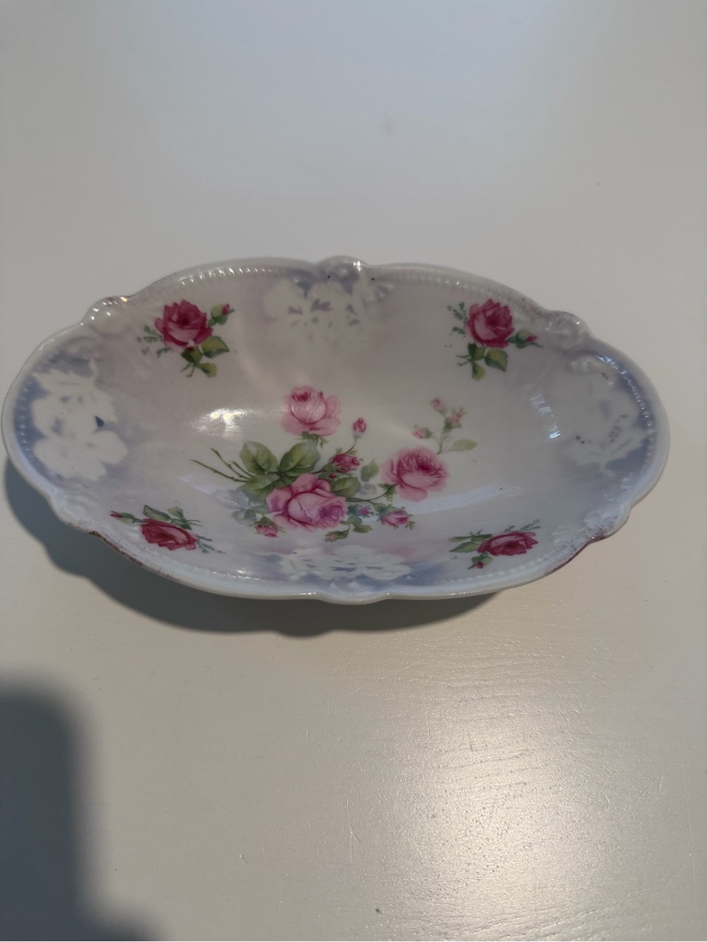 Antique CAS Bavaria Porcelain Serving Tray - Pink Roses